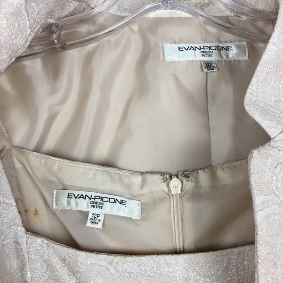 Evan Picone Champagne Brocade Dress Suit - Picture 2 of 6